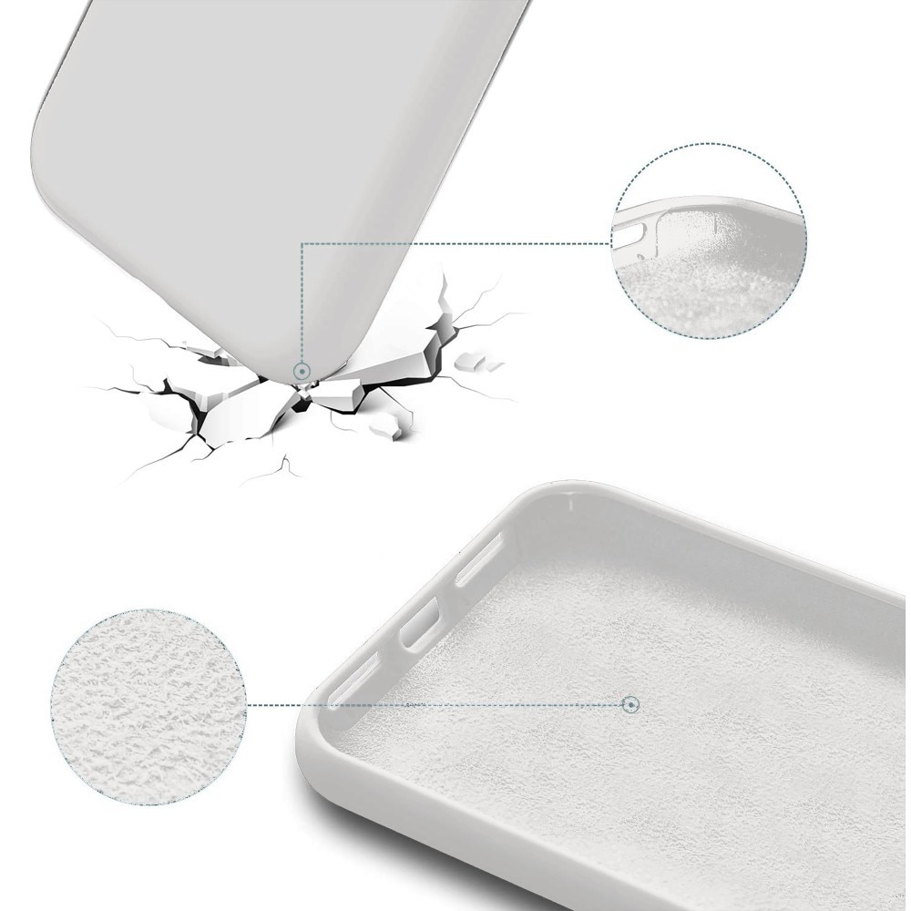Husa CASEY STUDIOS™ pentru Apple iPhone 13 Pro, Soft Silicone Premium, Microfibra in Interior, Alb, de Protectie, Ultra Slim, pentru Incarcare Wireless, Margini Ridicate pentru Protectia Ecranului si a Camerelor