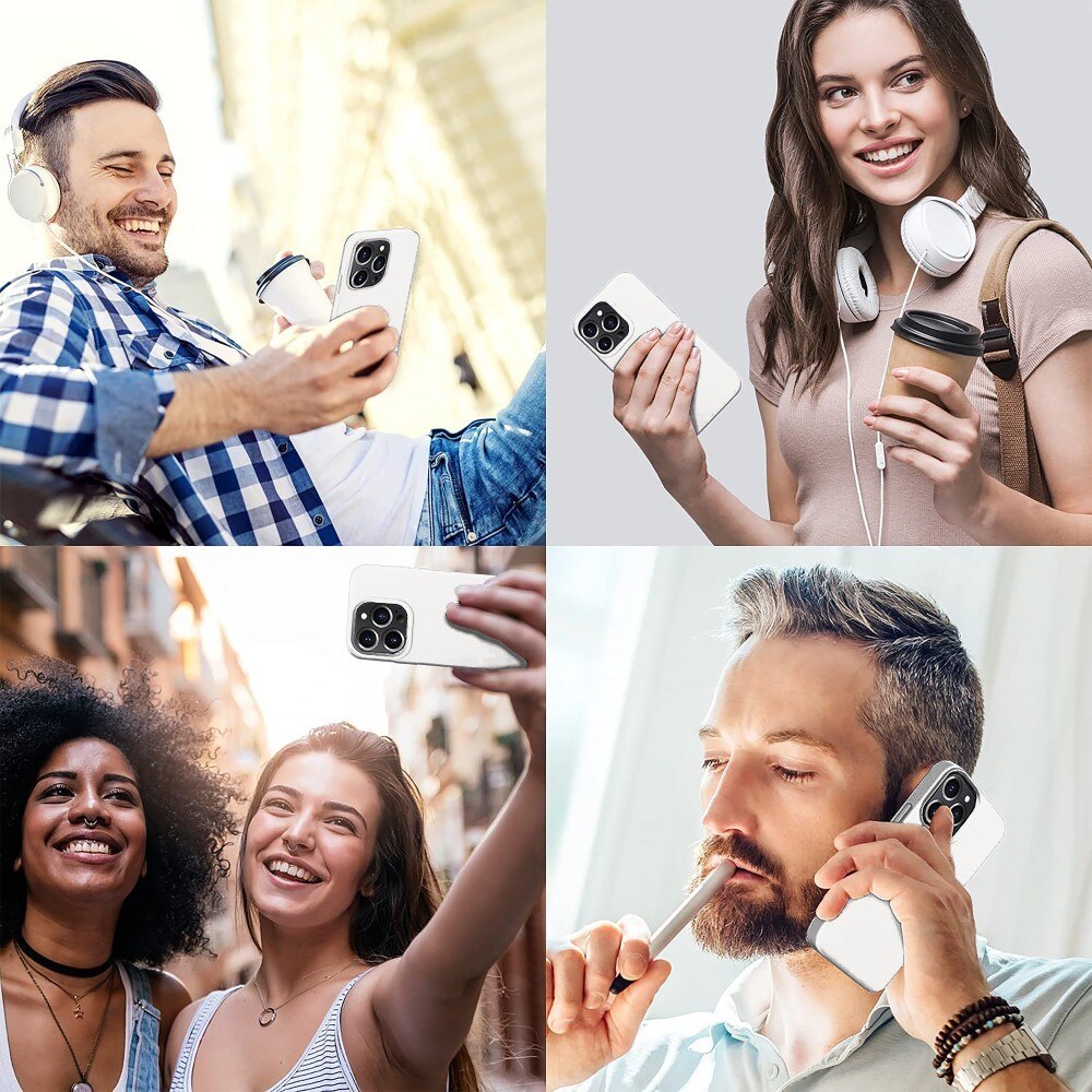 Husa CASEY STUDIOS™ pentru Apple iPhone 13 Pro, Soft Silicone Premium, Microfibra in Interior, Alb, de Protectie, Ultra Slim, pentru Incarcare Wireless, Margini Ridicate pentru Protectia Ecranului si a Camerelor