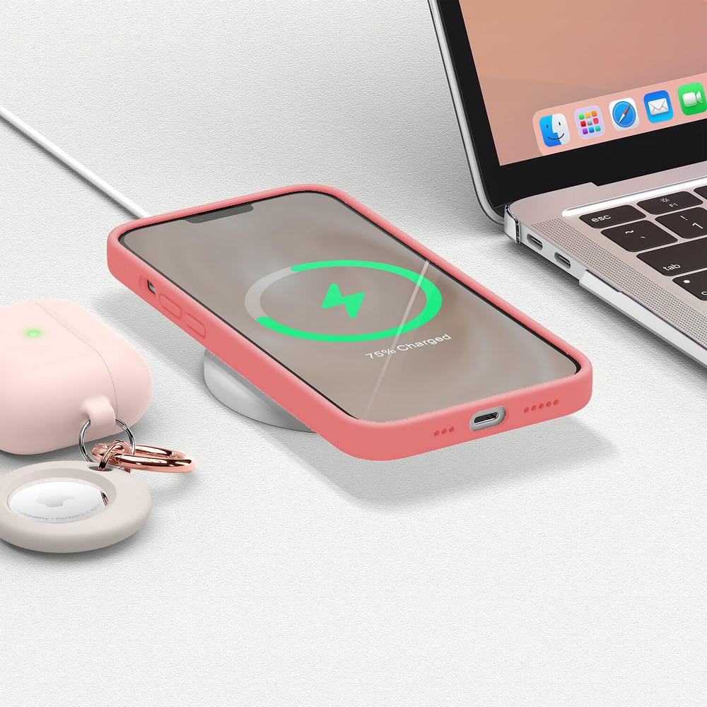 Husa CASEY STUDIOS™ pentru Apple iPhone 13 Pro Max, Soft Silicone Premium, Microfibra in Interior, Roz, de Protectie, Ultra Slim, pentru Incarcare Wireless, Margini Ridicate pentru Protectia Ecranului si a Camerelor