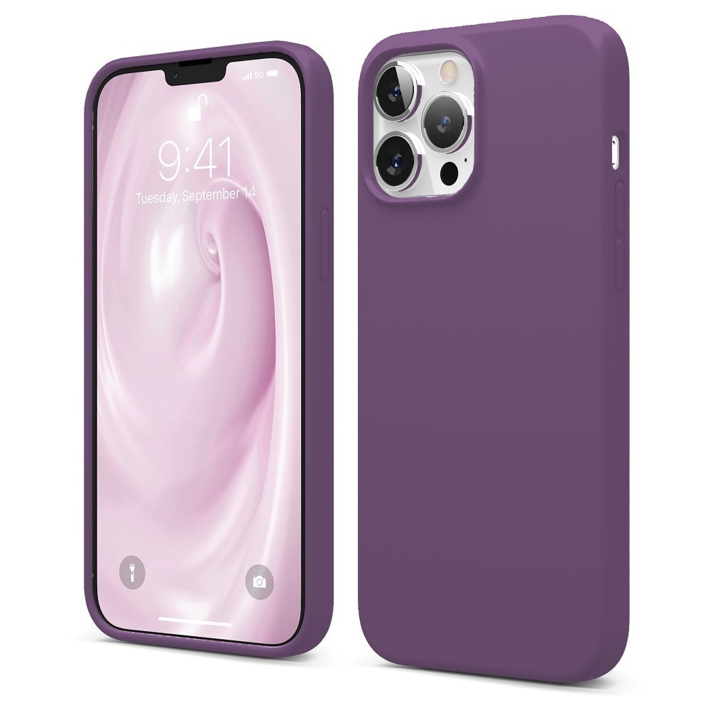 Husa CASEY STUDIOS™ pentru Apple iPhone 13 Pro, Soft Silicone Premium, Microfibra in Interior, Light Purple, de Protectie, Ultra Slim, pentru Incarcare Wireless, Margini Ridicate pentru Protectia Ecranului si a Camerelor