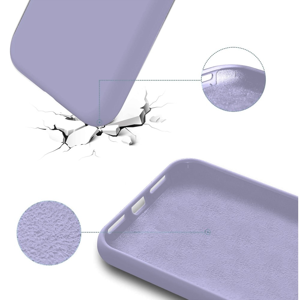 Husa CASEY STUDIOS™ compatibila cu iPhone 13 Mini, Soft Silicone Premium, Microfibra in Interior, Light Lilac, de Protectie, Ultra Slim, pentru Incarcare Wireless, Margini Ridicate de Protectia Ecranului si a Camerelor