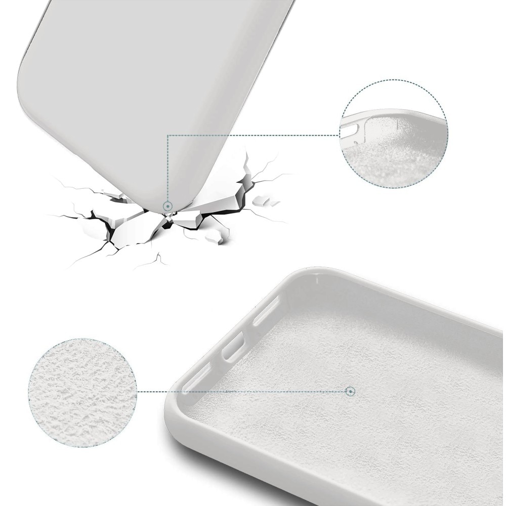 Husa CASEY STUDIOS™ pentru Apple iPhone 13 Pro Max, Soft Silicone Premium, Alb, Microfibra in Interior, de Protectie, Ultra Slim, pentru Incarcare Wireless, Margini Ridicate pentru Protectia Ecranului si a Camerelor