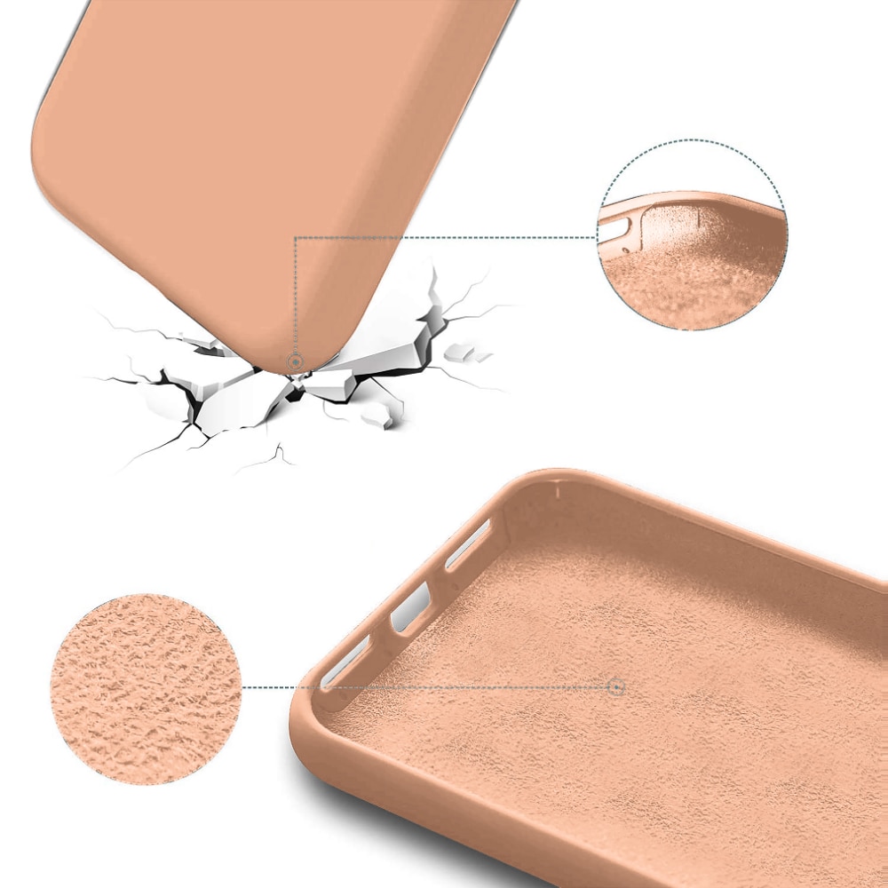 Husa CASEY STUDIOS™ pentru iPhone 13, Soft Silicone Premium, 30+ Culori, Microfibra in Interior, Pink Sand, de Protectie, Ultra Slim, pentru Incarcare Wireless, Margini Ridicate pentru Protectia Ecranului si a Camerelor