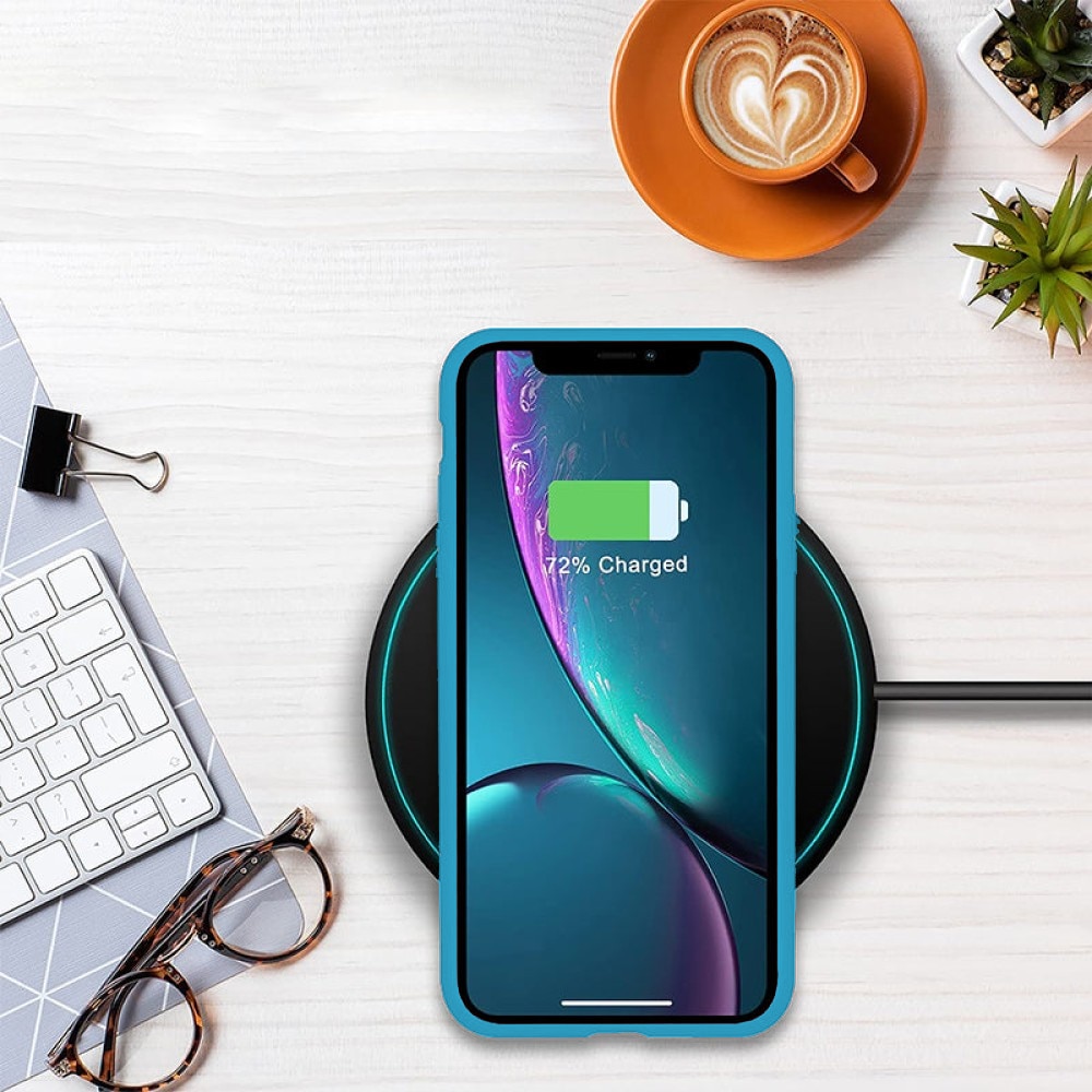 Husa CASEY STUDIOS™ pentru Apple iPhone XR, Soft Silicone Premium, Microfibra in Interior, Cadet Blue, de Protectie, Ultra Slim, pentru Incarcare Wireless, Margini Ridicate pentru Protectia Ecranului si a Camerelor