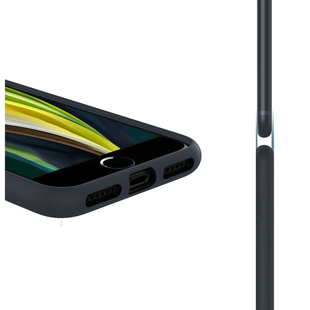 Husa CASEY STUDIOS™ pentru Apple iPhone X / XS, Soft Silicone Premium, Microfibra in Interior, Midnight Blue, de Protectie, Ultra Slim, pentru Incarcare Wireless, Margini Ridicate pentru Protectia Ecranului si a Camerelor