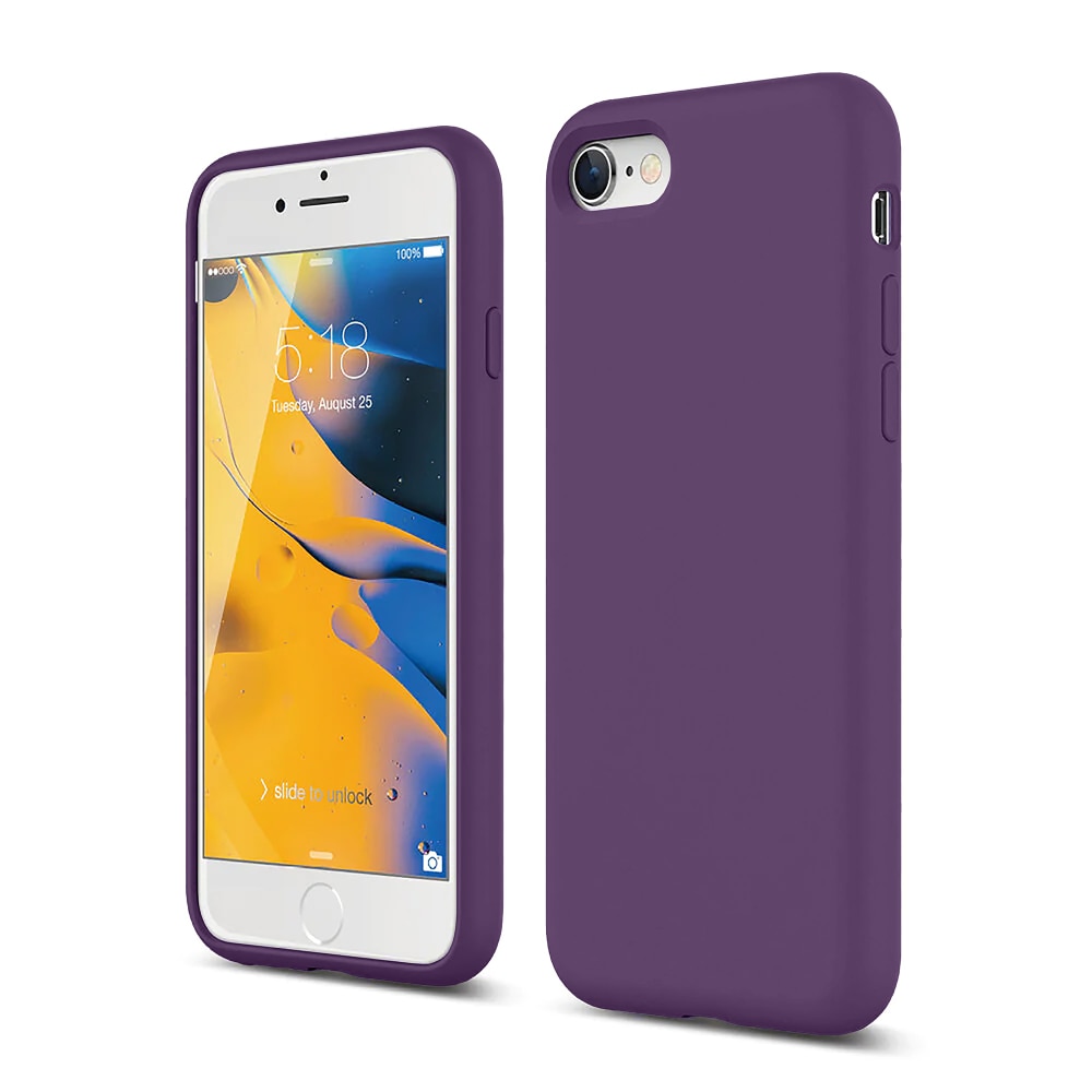 Husa CASEY STUDIOS™ compatibila cu iPhone 7 / 8 / SE 2 / SE 2020 / SE 3 2022, Soft Silicone Premium, Microfibra in Interior, Light Purple, de Protectie, Ultra Slim, pentru Incarcare Wireless, Margini Ridicate de Protectia Ecranului si a Camerelor