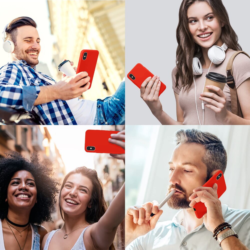 Husa CASEY STUDIOS™ pentru Apple iPhone X / XS, Soft Silicone Premium, Microfibra in Interior, Red, de Protectie, Ultra Slim, pentru Incarcare Wireless, Margini Ridicate pentru Protectia Ecranului si a Camerelor