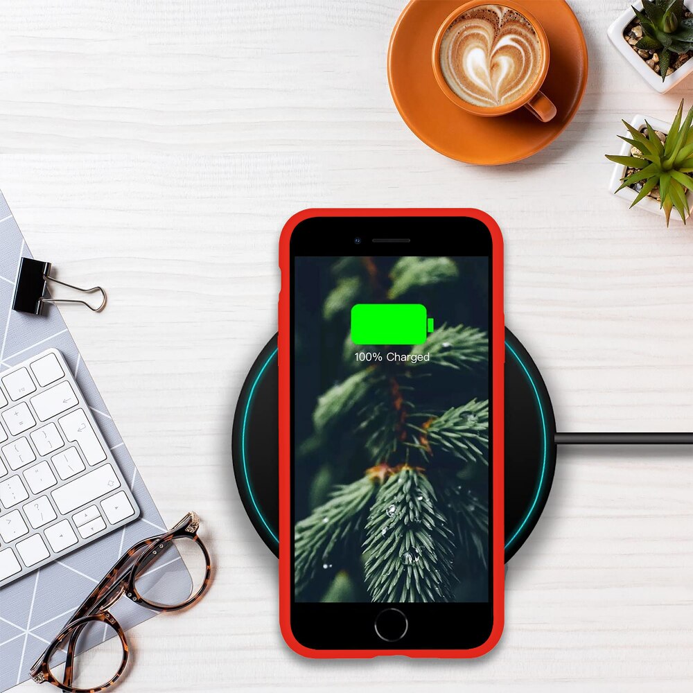 Husa CASEY STUDIOS™ pentru Apple iPhone X / XS, Soft Silicone Premium, Microfibra in Interior, Red, de Protectie, Ultra Slim, pentru Incarcare Wireless, Margini Ridicate pentru Protectia Ecranului si a Camerelor
