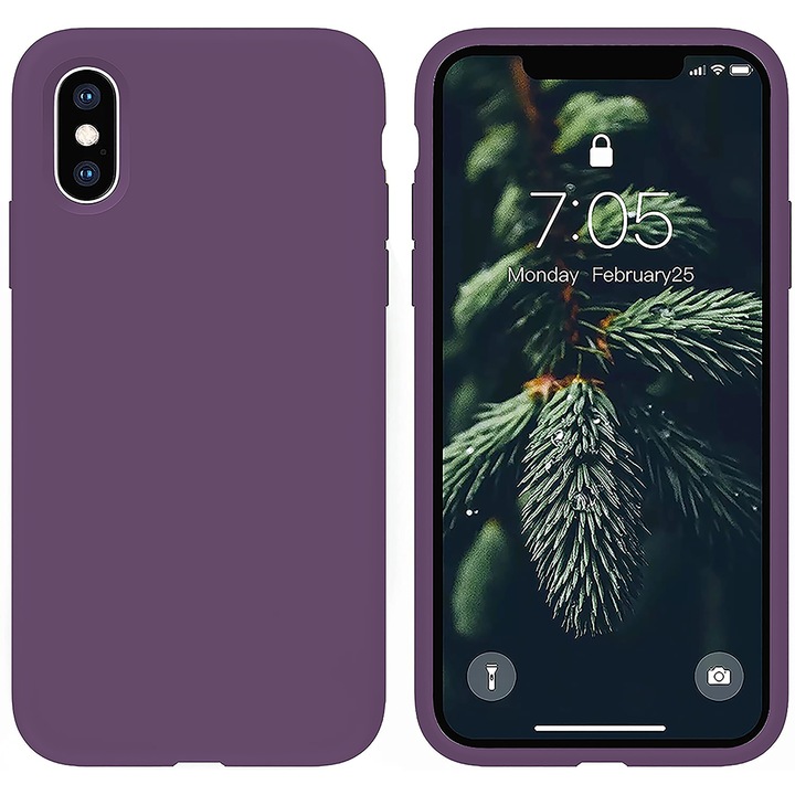 Casey Studios Premium puha szilikon tok iPhone XS Max készülékhez, ultravékony, szilikon, mikroszálas belső, Világos lila