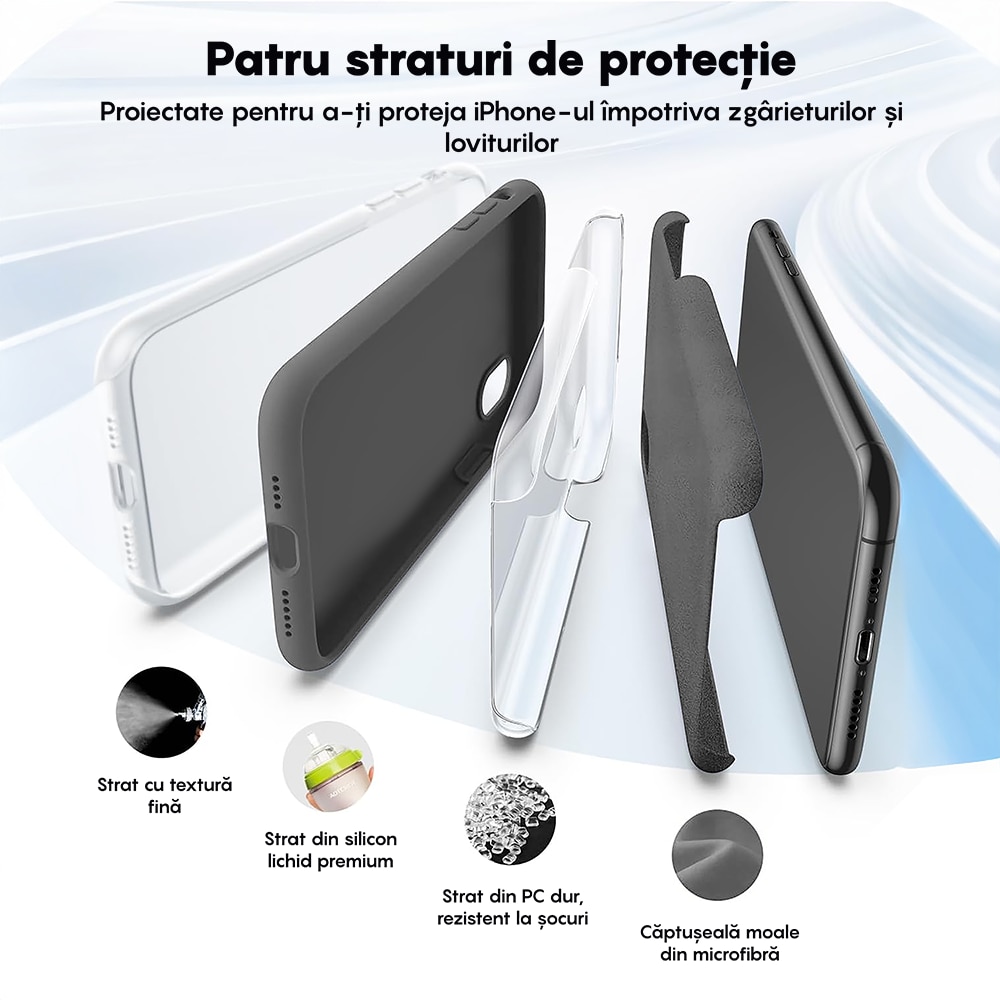 Husa CASEY STUDIOS™ compatibila cu iPhone XR, Soft Silicone Premium, Microfibra in Interior, Dark Gray, de Protectie, Ultra Slim, pentru Incarcare Wireless, Margini Ridicate de Protectia Ecranului si a Camerelor
