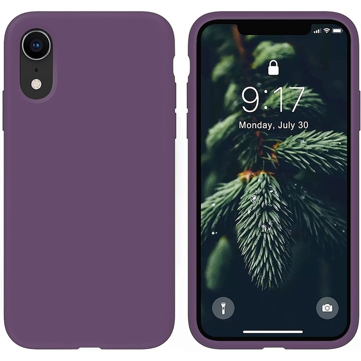 Husa CASEY STUDIOS™ pentru Apple iPhone XR, Soft Silicone Premium, Microfibra in Interior, Light Purple, de Protectie, Ultra Slim, pentru Incarcare Wireless, Margini Ridicate pentru Protectia Ecranului si a Camerelor
