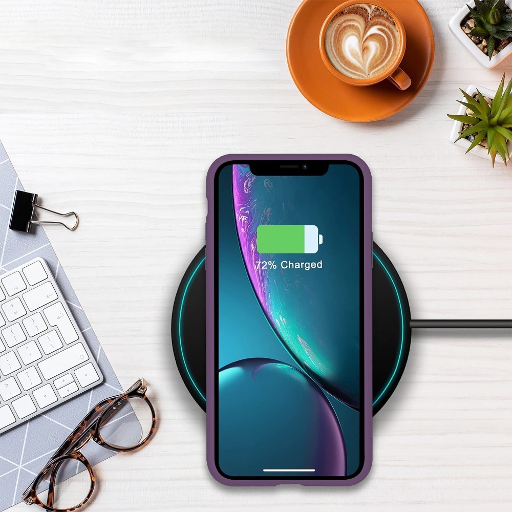 Husa CASEY STUDIOS™ pentru Apple iPhone XR, Soft Silicone Premium, Microfibra in Interior, Light Purple, de Protectie, Ultra Slim, pentru Incarcare Wireless, Margini Ridicate pentru Protectia Ecranului si a Camerelor