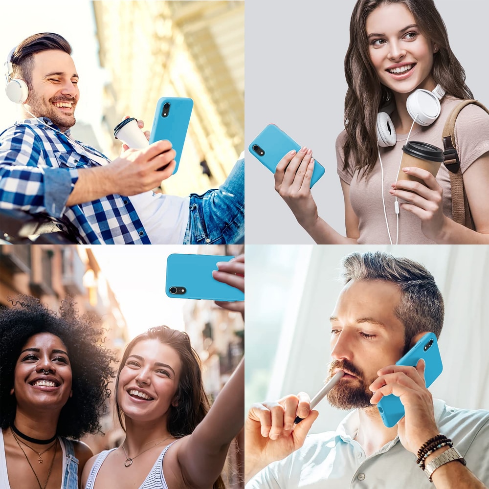 Husa CASEY STUDIOS™ pentru Apple iPhone XR, Soft Silicone Premium, Microfibra in Interior, Cadet Blue, de Protectie, Ultra Slim, pentru Incarcare Wireless, Margini Ridicate pentru Protectia Ecranului si a Camerelor