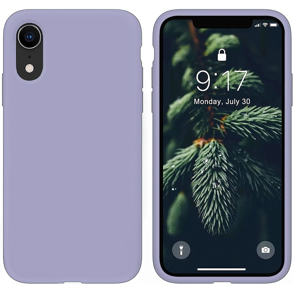 Husa CASEY STUDIOS™ pentru Apple iPhone XR, Soft Silicone Premium, Microfibra in Interior, Light Lilac, de Protectie, Ultra Slim, pentru Incarcare Wireless, Margini Ridicate pentru Protectia Ecranului si a Camerelor