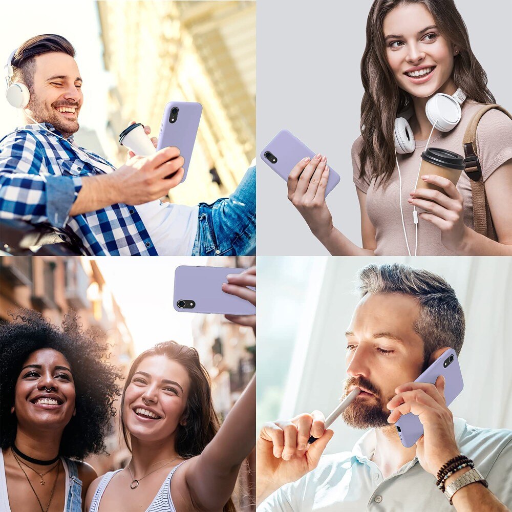 Husa CASEY STUDIOS™ pentru Apple iPhone XR, Soft Silicone Premium, Microfibra in Interior, Light Lilac, de Protectie, Ultra Slim, pentru Incarcare Wireless, Margini Ridicate pentru Protectia Ecranului si a Camerelor