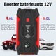 Starter auto HouDeOS™ pentru motor benzina/diesel, 28000mAh, 12V, 4/6L, 10W, 17x9x4 cm, Rosu/Negru