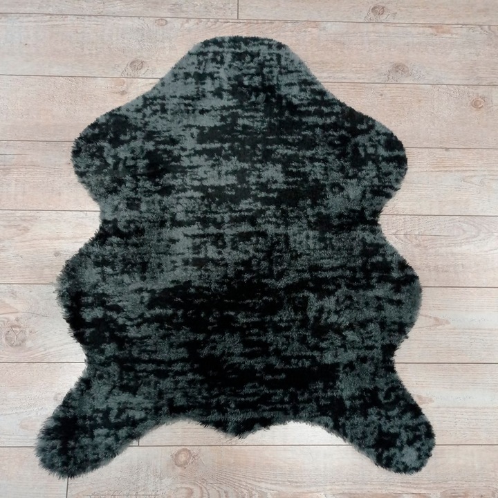 Covor fir scurt Pelus Oyo Concept, 100x150 cm, inaltime fir 2 cm, 1103 GSM, poliester, spate antiderapant, gri inchis