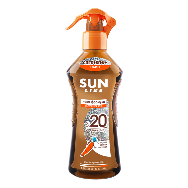 Ulei spray de protectie solara, Sun Like, SPF 20, 200 ml