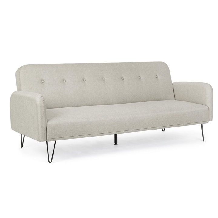 Разтегателен диван с бежова текстилна тапицерия Bridjet 200x82x81 см
