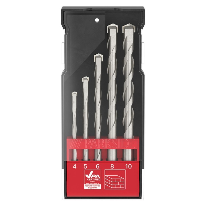 Set 5 burghie Parkside, din otel, pentru beton