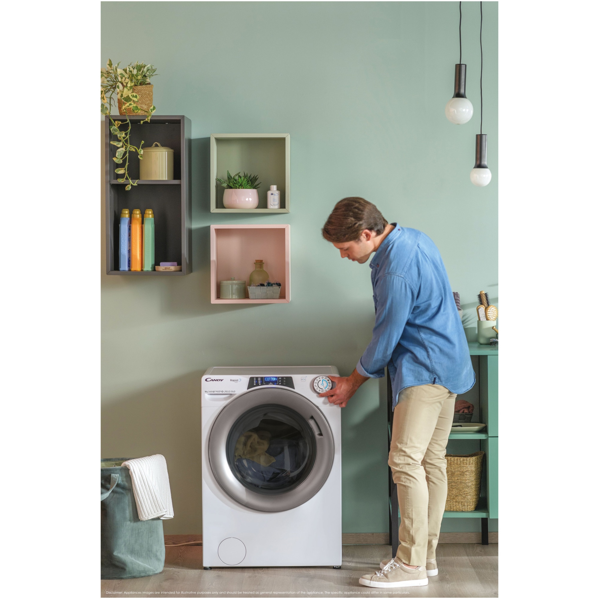 Masina de spalat rufe Candy Rapido Pro RP 4116BWMBC/1-S, 11 kg, 1400 RPM, Clasa A, Motor Inverter, Quick&Clean Technology, Steam Hygiene+, WiFi, Easy Iron+, Alb