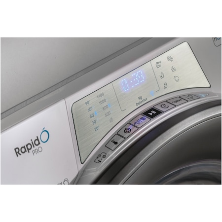 Masina de spalat rufe Candy Rapido Pro RP 4116BWMBC/1-S, 11 kg, 1400 RPM, Clasa A, Motor Inverter, Quick&Clean Technology, Steam Hygiene+, WiFi/ hOn App, Easy Iron+, Alb