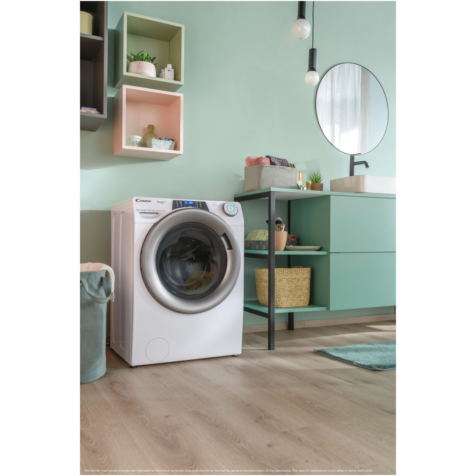 Masina de spalat rufe Candy Rapido Pro RP 4116BWMBC/1-S, 11 kg, 1400 RPM, Clasa A, Motor Inverter, Quick&Clean Technology, Steam Hygiene+, WiFi, Easy Iron+, Alb
