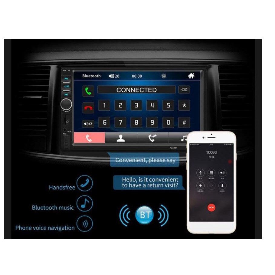 MP5 Player Car 7.1 inch Bluetooth Usb Windows Ce 5.0 Bluetooth MirrorLink  Camera 12 Led - Universal Frame 2 Din - eMAG.bg