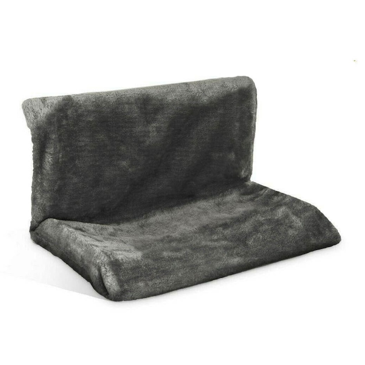 Culcus pentru pisici cu prindere pe calorifer, tip hamac, 45 x 31 x 24 cm, gri inchis, BH078