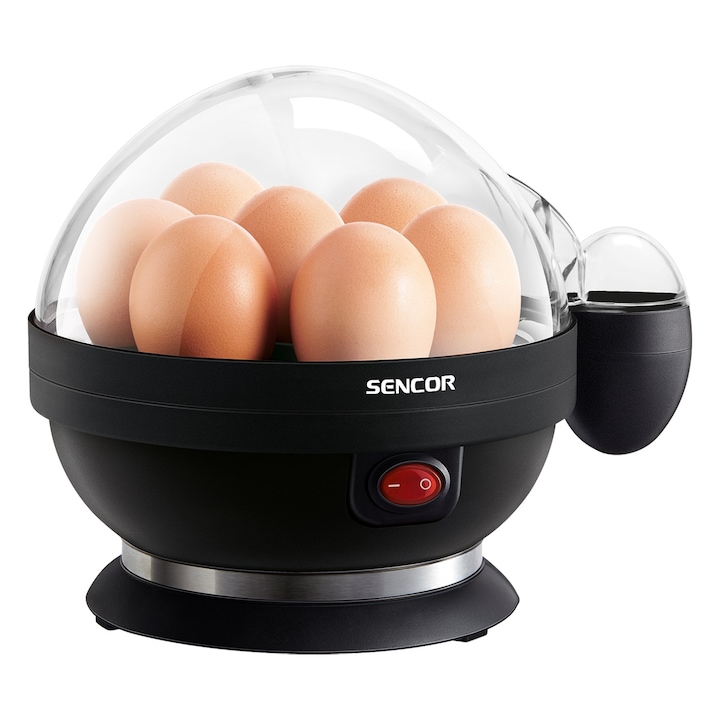 Sencor SEG 710BP Tojásfőző, 320-380 W, 3 főzési fokozat, 7 tojás, Fekete