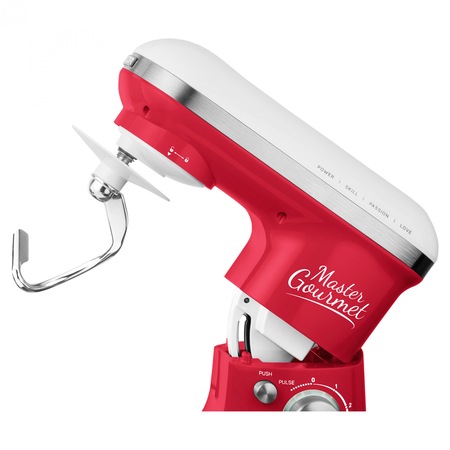 Robot de bucatarie Sencor STM 3624RD, 600 W, Bol 4 l, Corp metalic, 4 Accesorii, 6 viteze, Rosu