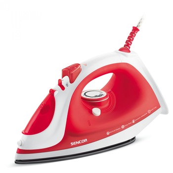 Fier de calcat Sencor SSI 5420RD, 2200 W, Talpa ceramica, 0.26 ml, Anti-calc, Anti-picurare, Calcare verticala, Rosu Fier de calcat Sencor SSI 5420RD, 2200 W, Talpa ceramica, 0.26 ml, Anti-calc, Anti-picurare, Calcare verticala, Rosu
