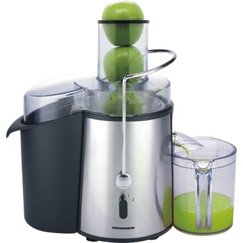 Storcator de fructe si legume Heinner XF-1000SS, 1000 W, Recipient suc 1 l, Recipient pulpa 2 l, 2 Viteze, Tub de alimentare 75 mm, Inox Storcator de fructe si legume Heinner XF-1000SS, 1000 W, Recipient suc 1 l, Recipient pulpa 2 l, 2 Viteze, Tub de alimentare 75 mm, Inox