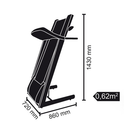 Banda de alergare EVERFIT TFK 250 EVO, Putere Maxima 2.75 CP, Pliabila, Suprafata de alergare 420 / 1230mm, PREASAMBLATA 90%