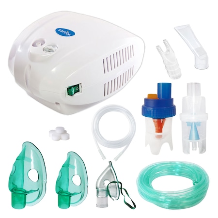 Aparat de aerosoli Sanity Alergia Stop PRO, 3 masti (adulti, copii, bebelusi), nebulizator cu compresor, zgomot redus 55 dB, dispozitiv pentru intreaga familie