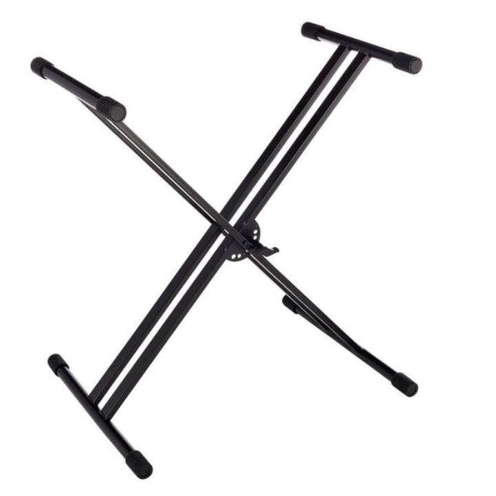 Orgonaállvány, állítható magasság és szélesség, maximális teherbírás 100 kg, gumibetétek, X-alakú szerkezet, csúszásgátló lábak, klasszikus dizájn, fekete