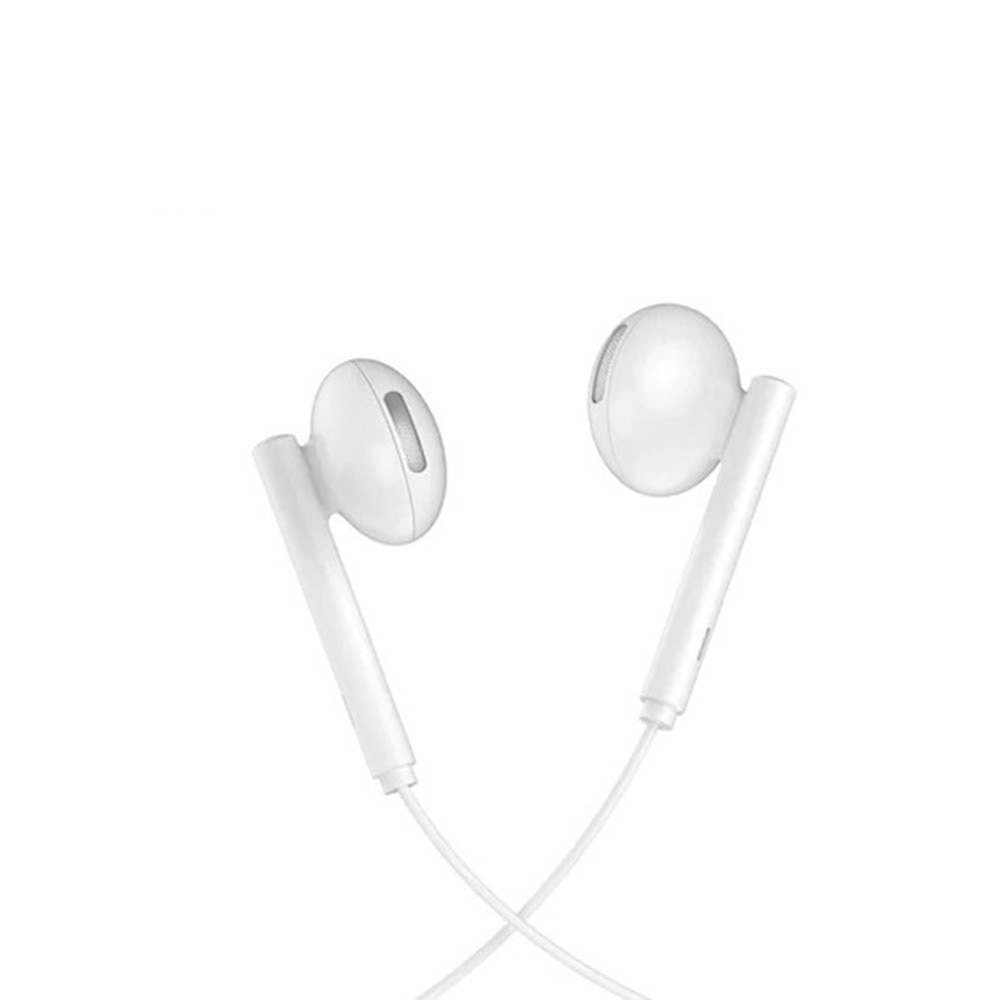 Casti in-ear cu microfon, L10, compatibil cu Honor 400 Smart, conector USB Tip C, control pe fir, Albe