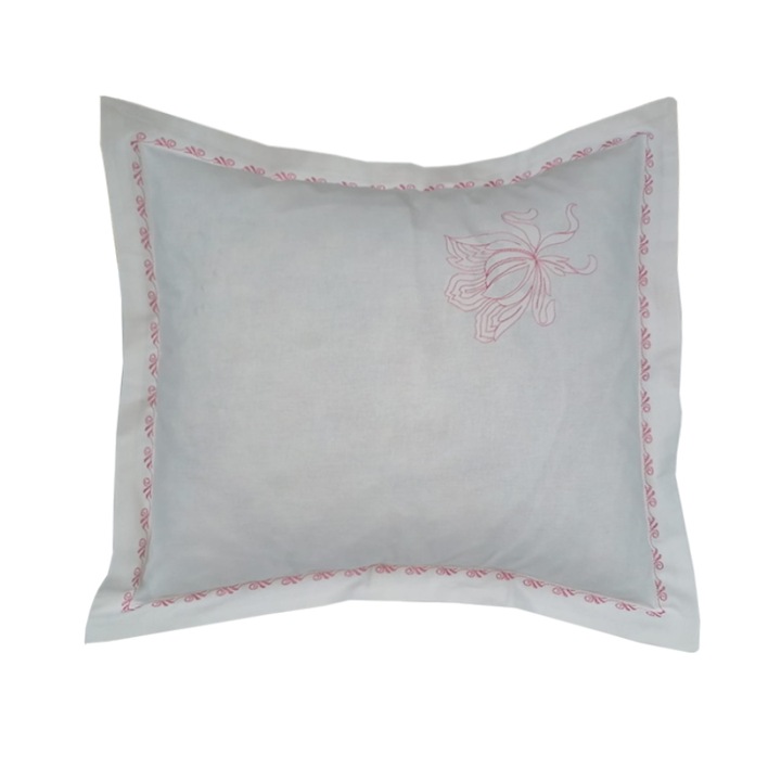 Декоративна калъфка за възглавница, House of Joy, модел Classic Iris, винтидж бяло/розово, 100% памук, 60 х 60 см