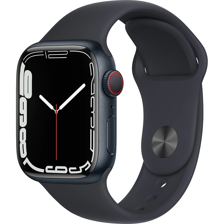 Folie de protectie pentru Apple Watch Seria 7 - 41 mm, Sticla Securizata Full HD, Instalare usoara, Ultra Protection, Negru