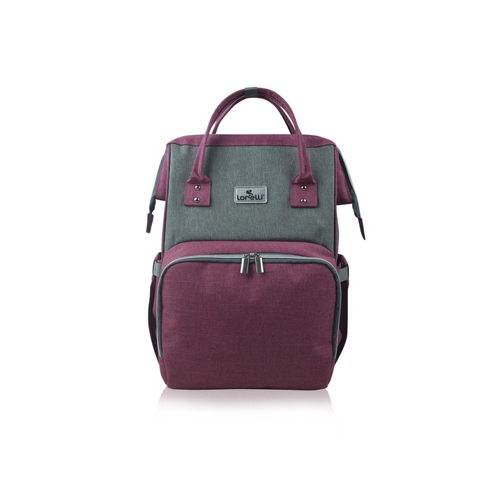 Rucsac accesorii bebelusi, Lorelli, Tina, multiple compartimente, Pink si Grey