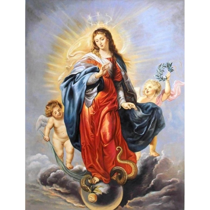 Рисуване по номера BrushMe Икона Дева Мария, С подрамка и подаръчна кутия, 40х50см