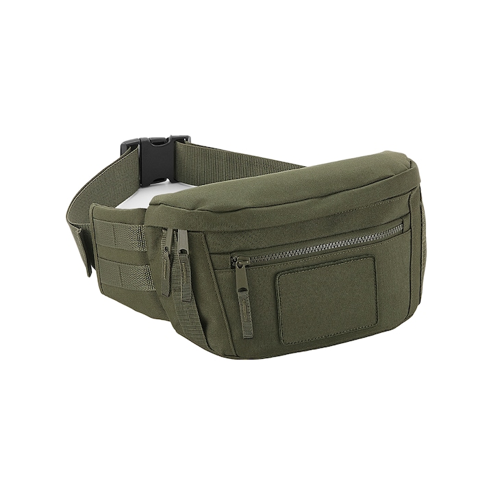 Армейска чанта с 2 джоба, подвижна лепенка, обем 3 литра, унисекс, каки