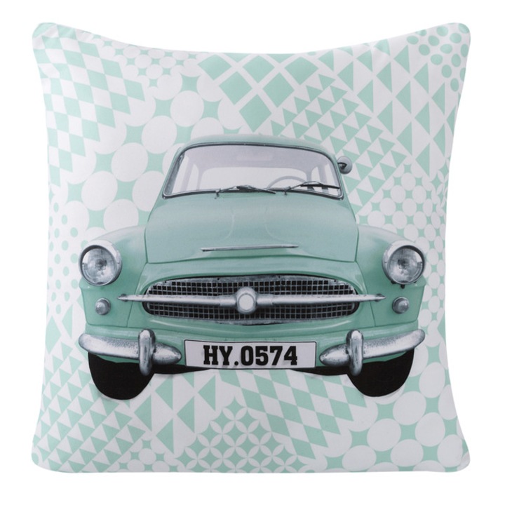 Fata de perna Eurofirany Helen 2, 40x40cm, alb/negru, poliester