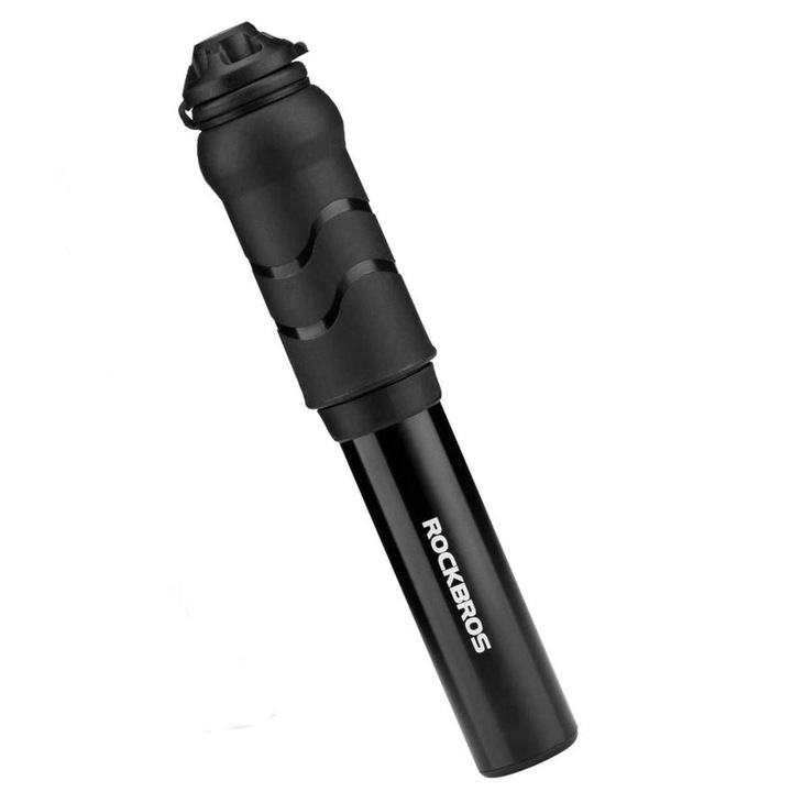 Ръчна помпа за велосипед Rockbros, 16 см, 100 PSI, черна/бяла