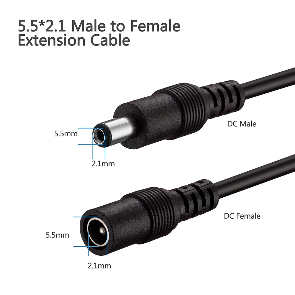 Szabványos DC kábel 5m-es DC tápegység hosszabbító kábel 12V DC