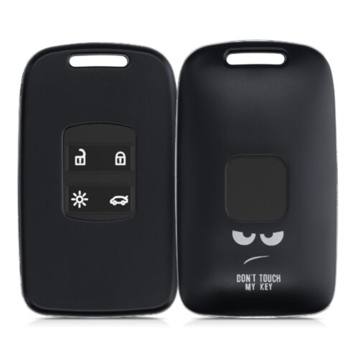 Autókulcs borítás Renault / Dacia - 4 gomb - Keyless Go, kwmobile, műanyag, fekete, 54805.06