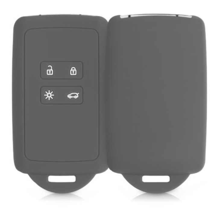 Autókulcs borítás Renault / Dacia - 4 gomb - Keyless Go, kwmobile, szilikon, szürke, 48035.19