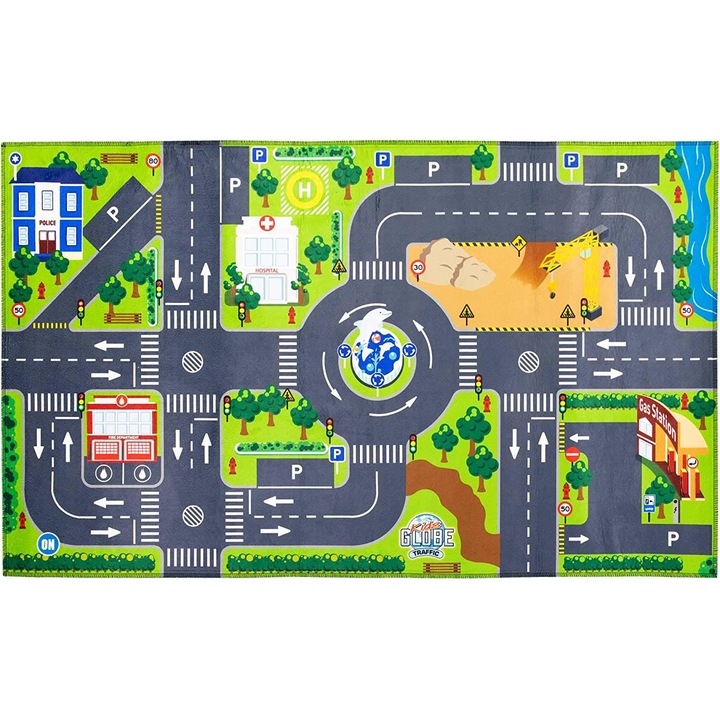 Килимче за игра City с LED светофар 72x120см