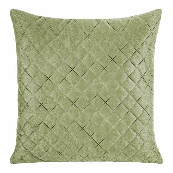Eurofirany Dekoratív párnahuzat 40x40 cm, Luiz 3 világoszöld bársony geometrikus