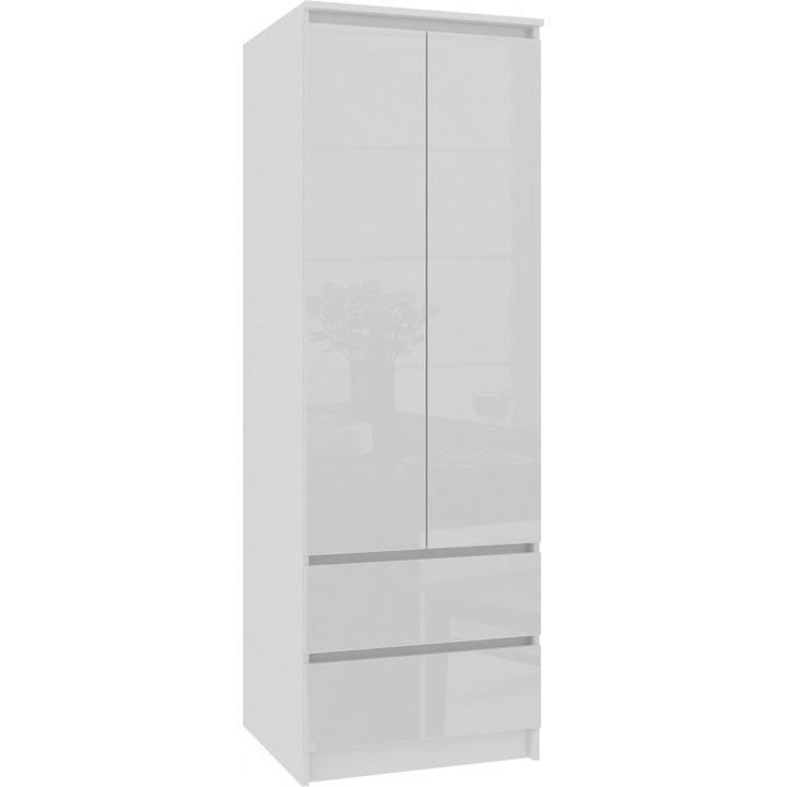 Dulap, Akord Furniture Factory, Lacuit, 180 x 51 cm, Alb lucios